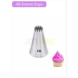 Jet' s Home 4B Açık Yıldız Desen Krema Duyu Büyük Boy Pasta Duyu Paslanmaz Çelik Krema Torbası Ucu 2.5x1.2x3.8 cm