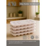 Jet' s Home 4'lü Set Buz Kalıbı 12 Bölmeli Esnek Silikon Buz Küpü BPA FREE Yuvarlak Bas Parmak Buzluk Çapı 3,5 cm Pembe