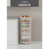 Jet' s Home 5 Katlı Sebzelik Açılır Metal Patates Soğan Sepeti Paslanmaz Meyvelik Organizer Sepet Beyaz