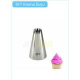 Jet' s Home 5FT Açık Yıldız Desen Krema Duyu Büyük Boy Pasta Duyu Paslanmaz Çelik Krema Torbası Ucu 3.0x1.4x4.8 cm