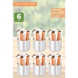 Jet' s Home 6’ lı Set Şeker Kabı Paslanmaz Stick Şekerlik Çelik İnox 7 cm