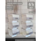 Jet' s Home 6'lı Krem Beyaz Tekerlekli Sebzelik Patates Soğan Sepeti Organizer Kutu Soğanlık Patateslik 72 L