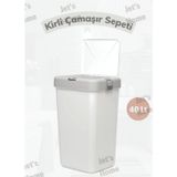 Jet' s Home Çamaşır Sepeti Bas-Çek Kirli Çamaşır Kutusu 40 Litre