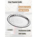 Jet' s Home Çelik Çay Tepsisi 44,5 cm Paslanmaz Çelik Tepsi