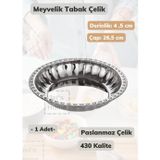 Jet' s Home Çelik Meyvelik Tabak 26,5 cm Paslanmaz Çelik Tabak