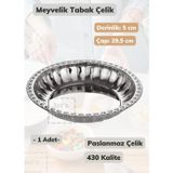 Jet' s Home Çelik Meyvelik Tabak 29,5 cm Paslanmaz Çelik Tabak