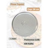 Jet' s Home Çelik Pizza Tepsisi 36 cm Paslanmaz Çelik Tepsi
