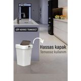 Jet' s Home Çöp Kovası Aç-Kapa Banyo Çöp Kutusu Mutfak Çöp Kovası Beyaz 18 Litre