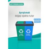 Jet' s Home Geri Dönüşüm Kutusu Cam Kağıt Geri Dönüşüm Kovası Yeşil Mavi 80 Litre