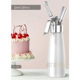 Jet' s Home Krem Dağıtıcı Şanti Sifonu Tatlı Hazırlama Sifonu Krema Sifonu Whip Sifon Alüminyum 500 ml