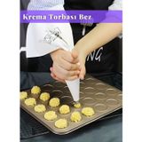 Jet' s Home Krema Torbası Bez Yıkanabilir Torba BPA Free Pasta Duy Torbası Dekorasyon Süsleme Aparatı 20x35 cm