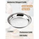 Jet' s Home Makarna Süzgeci 41 cm Paslanmaz Çelik Süzgeç İnce
