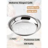 Jet' s Home Makarna Süzgeci 46 cm Paslanmaz Çelik Süzgeç İnce