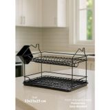 Jet' s Home Mini Boy Bulaşıklık Tezgah Üstü Tabaklık BPA FREE Bulaşık Sepeti Siyah 23x33x25