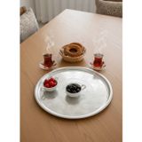 Jet' s Home Paslanmaz Çelik Yemek Sunum Tepsisi 37 cm Geleneksel Çay Kahve Sini No:40