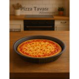 Jet' s Home Pizza Tavası Alüminyum Pizza Tepsisi Yapışmaz Lahmacun Pide Tavası 31 Cm