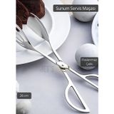 Jet' s Home Salata Maşası Paslanmaz Çelik Maşa Pişirme Maşası Barbekü Maşası Kek Maşası 26 cm