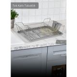 Jet' s Home Tek Katlı Bulaşıklık Tezgah Üstü Tabaklık BPA FREE Bulaşık Sepeti Gri