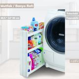 Jet' s Home Tekerlekli Raf 3 Katlı Dar Yer Organizeri Beyaz