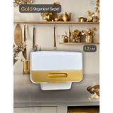 Jet' s Home Tekli Beyaz-Gold Tekerlekli Patateslik Soğanlık Oyuncak Kutusu Patates Soğan Sepeti Sebzelik 12 Lt