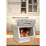 Jet' s Home Tekli Tekerlekli Patateslik Soğanlık Oyuncak Kutusu Sebzelik Organizer Kutu Krem 12 Lt