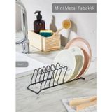 Jet' s Home Tezgah Üstü Tabaklık Paslanmaz Tabak Tutucu Bulaşıklık Metal Bulaşık Sepeti Siyah