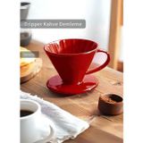 Jet' s Home V60 02 Seramik Dripper Kahve Demleme Ekipmanı Aparatı Kırmızı