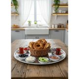 Jet' s Home Yer Sofrası Sini – 61 cm Paslanmaz Çelik Tepsi, Geleneksel Yemek Sunum NO:65