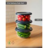 Jet' s Home Yuvarlak 3'Lü Saklama Kabı Bpa Free Derin Dondurucu için Uygun Beslenme Kabı 300 ml