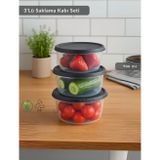Jet' s Home Yuvarlak 3'Lü Saklama Kabı Bpa Free Derin Dondurucu için Uygun Beslenme Kabı 700 ml