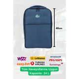 Jet Turtle Seyahat Mavi Kanvas Sırt Çantası 40CM 40X25X15 cm Pegasus, Wizz Air, Ryanair, El Valizi Koltuk Altı Valizi