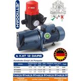 JET1100AH + Hidromat - 5 Kata Kadar Yeterli Su Hidroforu – Şebeke Suyu Basınç Arttırıcı - Kendinden Otomatik Şamandralı - 1.1 Kw 1.5 Hp Otomatik Hidrofor - Güçlü Performans