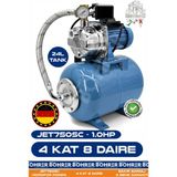 JET750SC 1.0 Hp Paslanmaz Giriş Çıkış 24L Yatay Genleşme Tank -- Otomatik Hidrofor Bina Bahçe Su Pompası – 4 Kat 8 Daire - Su Basıncında Profesyonel Çözüm