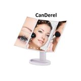 Jetcom 24 Led Işıklı Masa Üstü Profesyonel Makyaj aynası Katlanabilir 1X-2X-3X+10X HD Zoomlu Beyaz