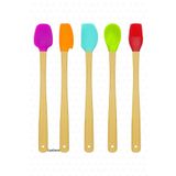 Jetcom 5 Li Renkli Bambu Silikon Spatula Seti Uzun 26cm