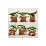 Jetcom 6 Adet Takım k Yoda Hareketli Oyuncak kler Anime 5-6 cm Star Wars Kawai Minik Dekor
