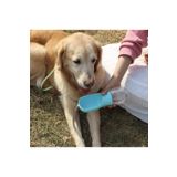 Jetcom Taşınabilir Kedi Köpek Suluğu Seyahat Su Şişesi Kaseli Emniyetli Sızdırmaz Kutulu 350ml Mavi