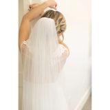 JetDukkan Duvak Sade 2.5 Boy 3 Metre En Metre Oval Kesim - Gelin Gelinlik Için, Nikah, Duvağı,tül, Kırık Beyaz