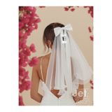 JetDukkan Fiyonklu Kısa Gelin Duvağı - Nikah ve After Party İçin