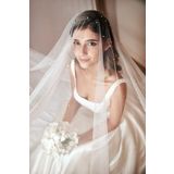 JetDukkan Yoğun Incli Zarif Duvak - 3 Metre Boy / 3 Metre En - Gelin Gelinlik Için, Nikah, Duvağı,tül