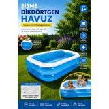 jetlegelsin SD-A-873 Büyük Boy Dikdörtgen Şişme Aile Havuzu (200x150x45 Cm)