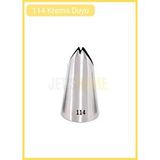 Jet's Home 114 Yaprak Desen Krema Duyu Büyük Boy Pasta Duyu Paslanmaz Çelik Krema Torbası Ucu 2.5x1.5x4.2 Cm Gri