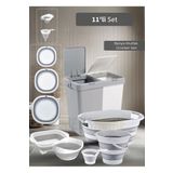 Jet's Home 11'li Set Çamaşır Sepeti- Katlanır Sele- Badya- Kova- Maşrapa- Süzgeç- Kesim Panosu-Huniler Bpa Fre