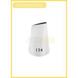 Jet's Home 124 Gül Yaprak Desen Krema Duyu Büyük Boy Pasta Duyu Paslanmaz Çelik Krema Torbası Ucu 2.5x0.9x4.2 Cm Gri