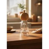 Jet's Home 17 cm Modern Akrilik Baharat Öğütücü – Doğal Ahşap Başlıklı Şeffaf Değirmen - 200 ml