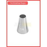 Jet's Home 1a Yuvarlak Desen Krema Duyu Büyük Boy Pasta Duyu Paslanmaz Çelik Krema Torbası Ucu 2.5x1.4x3.7 Cm Gri