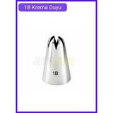 Jet's Home 1b Kapalı Yıldız Desen Krema Duyu Büyük Boy Pasta Duyu Paslanmaz Çelik Krema Torbası Ucu 3.0x1.7x4.7 Cm Gri