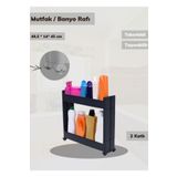 Jet's Home 2 Katlı Antrasit Mutfak Rafı Tekerlekli Organizer Dar Banyo Düzenleyici