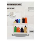 Jet's Home 2 Katlı Beyaz Mutfak Rafı Tekerlekli Organizer Dar Banyo Düzenleyici