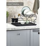 Jet's Home 2 Katlı Bulaşıklık Tezgah Üstü Tabaklık BPA FREE Bulaşık Sepeti Kalpli